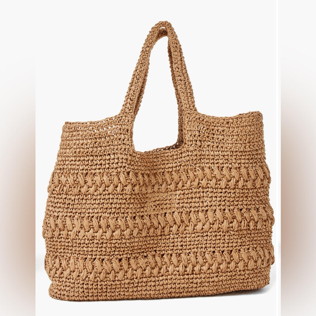 Lspace Changing Tides Crocheted Raffia Tote Nwot